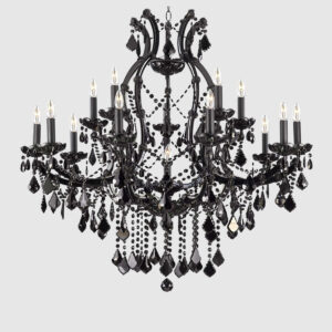 Crystal Black Chandelier, Small