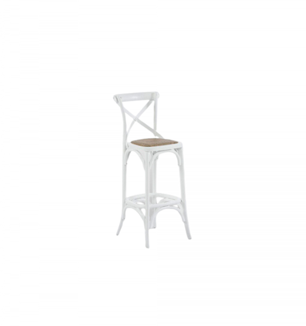 Crossback Barstool, White