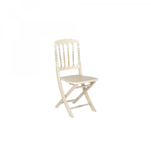 Napoleon Folding Chair, Antique White