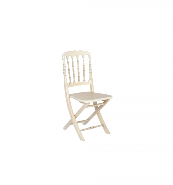 Napoleon Folding Chair, Antique White