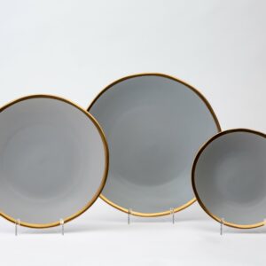 Parma Stoneware, Smoke with Gold Band