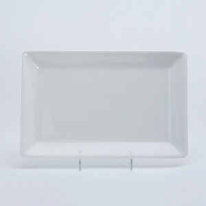 White Rim Rectangle Platter