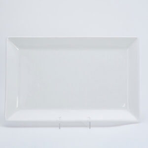 White Rim Rectangle Platter
