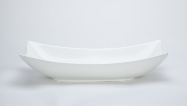 White Rolled Coupe Platter