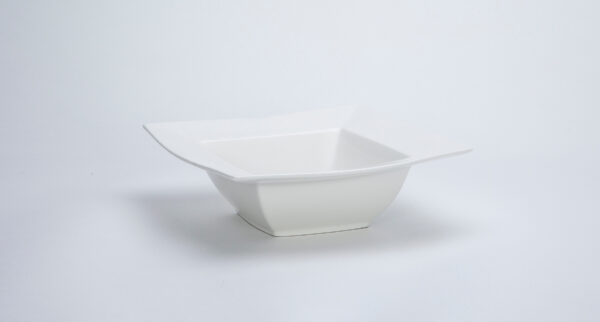 White Rim Square Bowl
