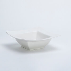 White Rim Square Bowl