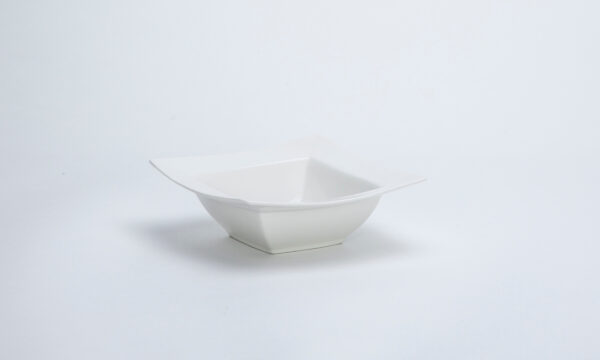 White Rim Square Bowl
