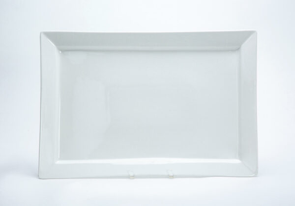 White Rim Rectangle Platter