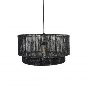 Rattan Chandelier, Black