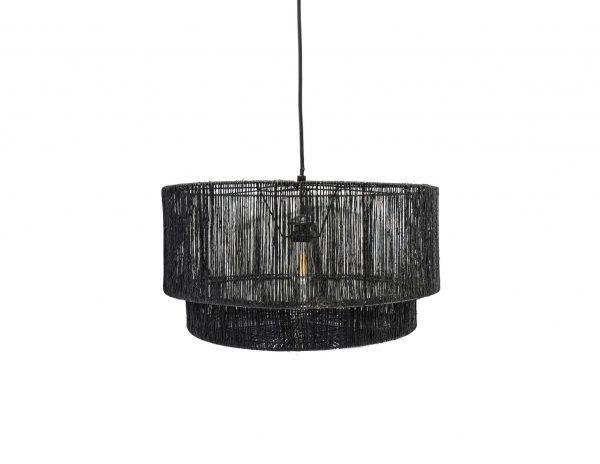 Rattan Chandelier, Black
